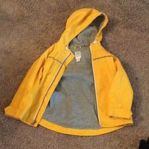 Old navy, yellow rain jacket, zip up